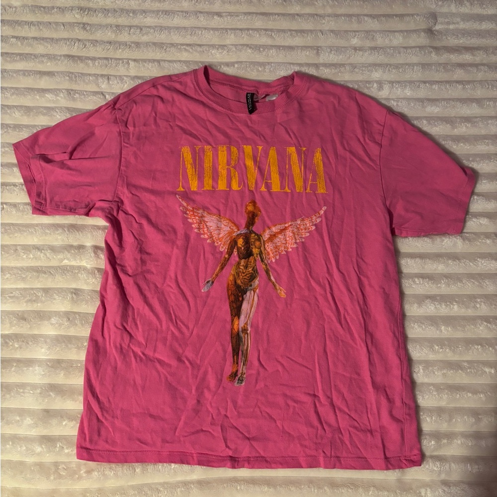 H&M Nirvana Pink T Shirt